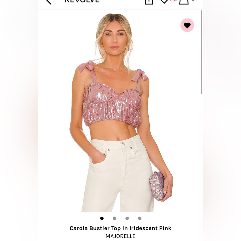 MAJORELLE pink bustier crop top size SMALL